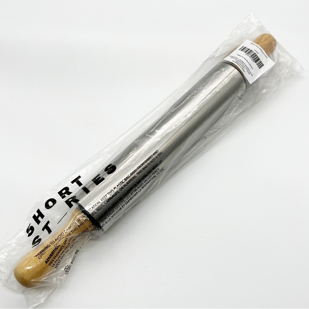 NWT Short Stories Stainless Steel 17” Rolling Pin